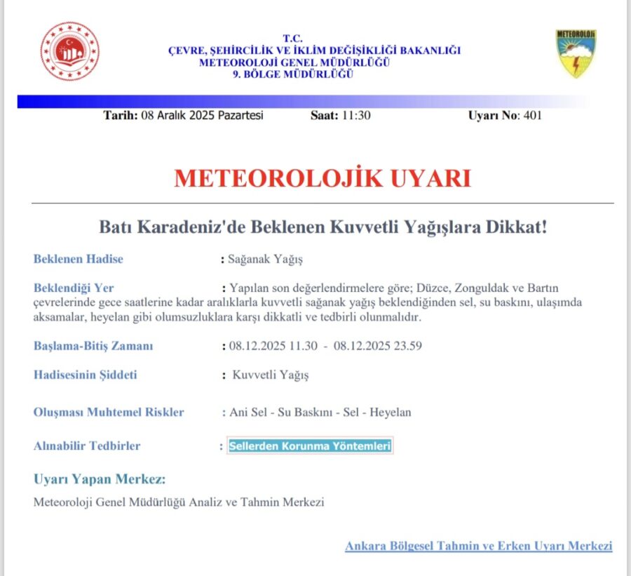 METEOROLOJİK UYARI